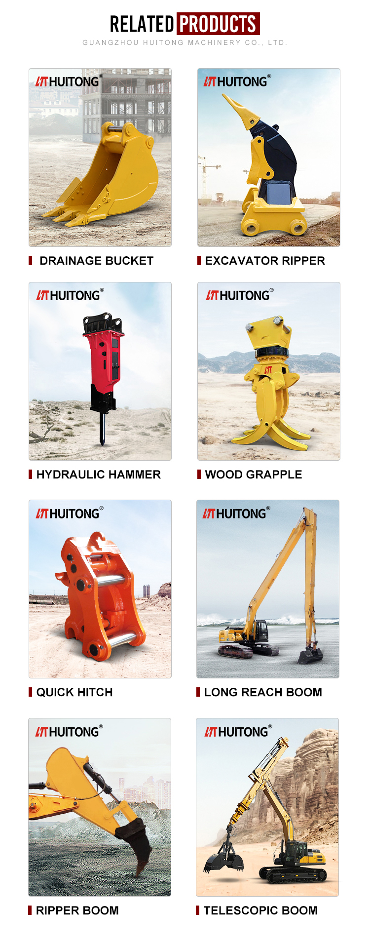 Anti Corrosion Long Reach Excavator Booms Extended Digger Spare Parts