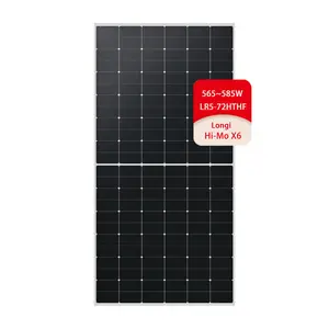 Bảng điều khiển năng lượng mặt trời Longi hpbc 565W 570W 575W 580W 585W hi-mo X6 silicon đơn tinh thể chống bụi tích tụ bảng điều khiển năng lượng mặt trời cho gia đình