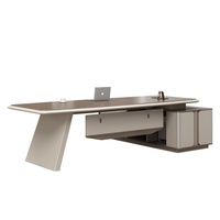 Bureau de direction commercial Foshan, design simple et moderne, en PVC, avec boîte à câbles et armoire latérale, ensemble de meubles modèle 220