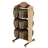 Présentoir de pantoufles en métal, boîte de rangement de chaussures de grande capacité, tongs, affichage de tour de chaussures