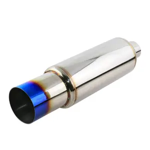 Jzz hiệu suất cao thép không gỉ đua xe Muffler exhaust 89mm phổ thể thao muffler