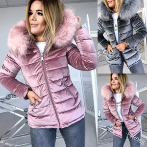 Manteau Long en velours, Parka d'hiver pour femme, veste décontractée, en coton, capuche, épaisse et chaude, mode 2020