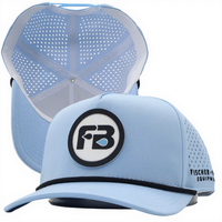 OEM Club Company Customized Sports 5 Panel Waterproof Baseball Cap Rubber Pvc Patch Logo Hydro Breathable Rope Gorras Golf Hats