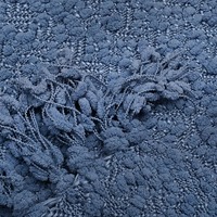 Couverture en jacquard nordique Serene Plush Popcorn, tapis à franges nouées à la main en chenille bleu poussière pour la maison, l'hôtel, le canapé, toutes saisons