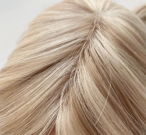 LONGFOR NL Topper con Base in Seta da 14 Pollici, 100% Capelli Umani Lisci, Morbidi al Tatto, Design Elegante, Colore Fantasia 60 # Remy - Product Image 2