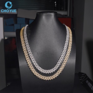 Cadena Cubana de Lujo Chapada en Oro con Plata 925 y Moissanita, Estilo Miami, Joyería Hip Hop para Mujer, Cadena Clásica de Eslabones Cubanos de Miami - Product Image 5