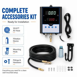 Gonfleur de pneus numérique LED automatique mural en métal pour <span class=keywords><strong>station</strong></span> de stockage et de ravitaillement automobile avec manomètres - Product Image 3