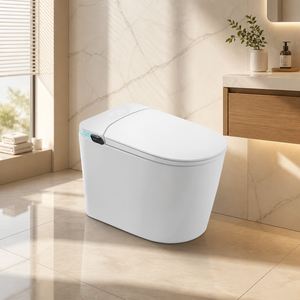 Inodoro Inteligente <span class=keywords><strong>de</strong></span> Una Pieza con Taza Alargada, Sifón en P Incluido, Agua Caliente Instantánea, Limpieza Automática, Tapa Automática, Asiento Calefactado, Luz Nocturna y Eliminación <span class=keywords><strong>de</strong></span> Olores - Product Image 6