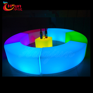 Tabouret avec LED lumineux, produit tendance, pour canapé-fauteuil incurvé, en plastique PE, étanche, 6 pièces en coupe, - Product Image 3