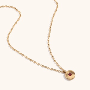 Collier pendentif Changda en acier inoxydable plaqué or 18 carats, vermeil or, zircon, simple, élégant, pierre de naissance de décembre - Product Image 3