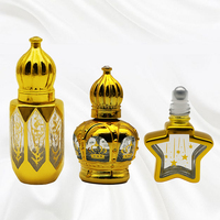 Nuevo estilo oro esencial vacío 6ml vidrio lujo botella rodillo Perfume aceite rodillo botellas