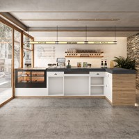 Comptoir de caisse rétro pour café, boulangerie, bar, pâtisserie, boutique de desserts, réception d'hôtel, salon de thé, couleur marron/noir