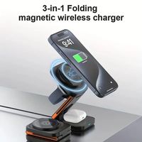 Support de charge sans fil rapide 15W, chargeur PD Type-C, station d'accueil magnétique multifonction intégrée, station d'accueil pour écouteurs