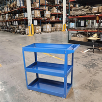 Chariot de rangement métallique à trois niveaux grande capacité, personnalisable, compatible OEM
