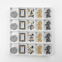 Jeu de Mahjong complet en acrylique translucide de 160 tuiles, gravure classique chinoise/anglaise, portable, pour 3-4 joueurs, jeu de table