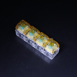 High-transparency Luminous Plastic Square Stress-relief Toy <b>Mechanical</b> <b>Keyboard</b> Keychain with 4-Key Button Cap - Product Image 3
