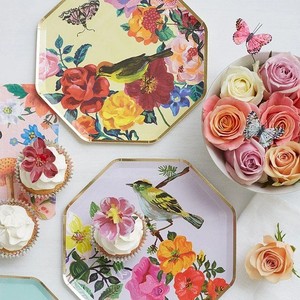 Platos y Vasos de Papel con Diseño Floral, Vajilla Personalizada, Artículos para Fiestas, Juego de Vajilla - Product Image 5