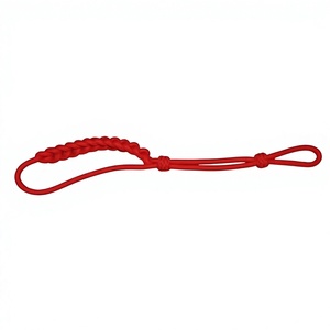 Cordons tressés rouges - Cordons de serrage ronds enduits personnalisables pour sacs, sécurité, haute qualité, écologiques, réutilisables, 100% polyester, OEM - Product Image 1