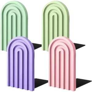 Qingyue Bamboo Bookend Rainbow Shape Desktop Book <b>Stand</b> Minimalist Modern Style Home Office Decorative Furnishing - Product Image 5