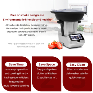 Nấu ăn thực phẩm thông minh đa chức năng xử lý thực phẩm, wifi được xây dựng trong, tất cả trong 1, pha trộn, hấp, trọng lượng, trộn, robot de cocina - Product Image 5