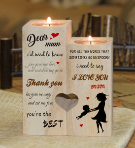 Vente en gros de chandeliers en bois, bougeoirs de Noël à ma mère - Product Image 2