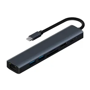 2024 동향 100W PD 고속 충전 TYPE-C3.1 허브 SD TF 포트 변환기 LAN USB C 허브 맥 용