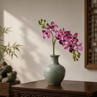 En stock – Vente en gros usine – Branche d'orchidée artificielle violette et rose – Faux Phalaenopsis pour la décoration de la maison, du bureau ou des vases
