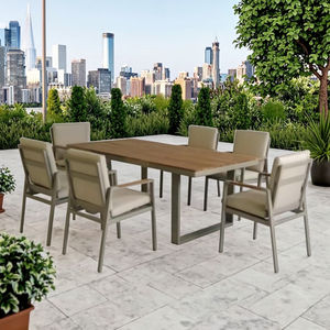 Modern Outdoor <strong>Dining</strong> Set Solid Wood <strong>Teak</strong> <strong>Table</strong> Top Aluminum Chair for Courtyard Hotels Poolside Patio Furniture Garden Use - Product Image 6