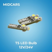 Ampoule LED T5 Super Lumineuse pour Tableau de Bord 74 73 37 2721 Culot Coupé pour Compteur de Vitesse et Jauge W1.2w W3w 12V Bleue