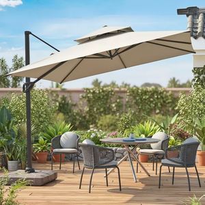 Wholesale Outdoor Awning Parasols LED <b>Umbrellas</b> Patio Cover <b>Windproof</b> Solar Light <b>Umbrella</b> - Product Image 1