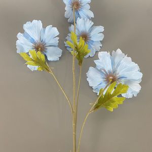 ดอกป๊อปปี้ประดิษฐ์ ช่อดอกไม้ผ้าไหม สีขาว แดง ชมพู ฟ้า ส้ม ม่วง สำหรับงานแต่งงาน ตกแต่งบ้าน อุปกรณ์ประกอบฉากถ่ายภาพ - Product Image 4