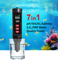 Testeur multifonctionnel d'eau pour aquarium 7 en 1 : pH, TDS, EC, sel, ORP pour hydroponie