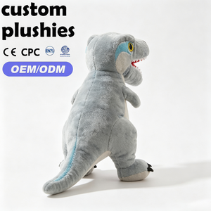 Peluche de Tiranosaurio Rex Gris Realista al por Mayor, Muñeco de Peluche de <span class=keywords><strong>Dinosaurio</strong></span> con Boca Abierta para Regalo de Fanáticos de los Dinosaurios - Product Image 3