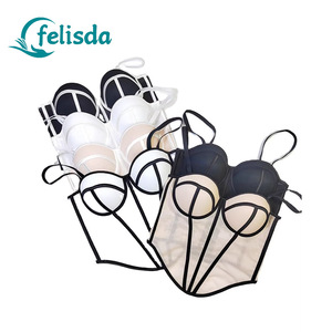 Strap Women Sheer Lingerie Streetwear Corset Slim <strong>Backless</strong> Tank Top <strong>Strapless</strong> Transparent Striped Sheath Sexy Camisole <strong>Shapewear</strong> - Product Image 1