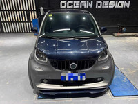 Kit carrosserie en fibre de carbone sèche pour Mercedes-Benz Smart, style MSY, haute qualité, comprenant lèvre avant, jupes latérales et diffuseur