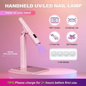Quick Dry 360 Degree <b>Rotating</b> Magnetic Suction Detachable Portable Handheld Desk <b>Stand</b> Mini Uv Led Nail Lamp Nail Polish Dryer - Product Image 2