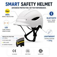 Casque de vélo électrique populaire avec feux LED avant et arrière, clignotants, casque de sécurité pour vélo de route pour la conduite nocturne, casque de cyclisme