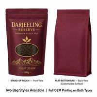 Bolsas de Té Negro del Himalaya Darjeeling, Reutilizables, con Fondo Plano, para Té a Granel de Primera Cosecha, Ideales para Regalo
