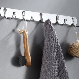 Wholesale Price <strong>Wall</strong> <strong>Mounted</strong> Polish 5 Hooks Coat Hooks Hanging Coat Metal <strong>Wall</strong> Hooks <strong>Rail</strong> - Product Image 4