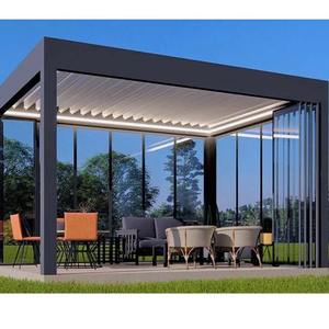 Di lusso moderno all'aperto <span class=keywords><strong>Pergola</strong></span> sistema impermeabile in metallo giardino personalizzato <span class=keywords><strong>Pergola</strong></span> in alluminio motorizzato - Product Image 4