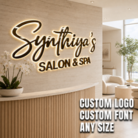 Enseigne publicitaire extérieure personnalisée avec logo rétroéclairé par LED, en acrylique et métal, pour devanture de magasin