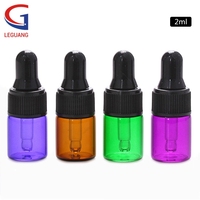 Flacon compte-gouttes en verre ambré transparent pour échantillons de sérum oculaire, huile essentielle pour cuticules, 1 ml, 2 ml, 3 ml, vente en gros
