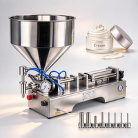 Remplisseuse semi-automatique horizontale à piston en acier inoxydable 304 pour le conditionnement de crèmes de soin et de crèmes pour les mains en pots