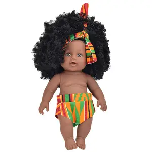 יצרני 12 אינץ רך אופנה סיטונאי ילדים שחור תינוק בובה לילדים