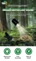 LUCKY HERP Ampoule de réservoir tortue de haute qualité 25W/50W avec support de lampe de synchronisation UVB UVA Clip de minuterie pour animaux de compagnie