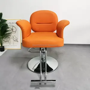New Style Stuhl Friseursalon Verstellbarer Großhandel Friseurladen Orange Friseurs tuhl Salon möbel Edelstahl Friseurs tuhl