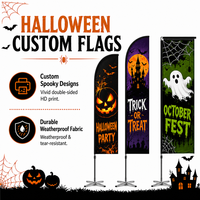 Décoration d'Halloween : Drapeau de plage, Drapeau plume, Bannière en forme de goutte d'eau, Drapeau en forme de fantôme, Citrouille, Chauve-souris pour la pelouse, la véranda, le jardin, les fêtes