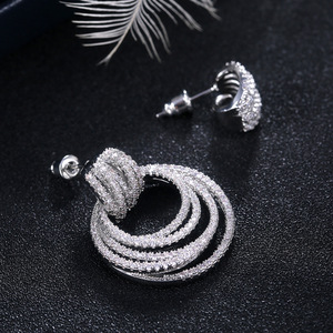 Orecchini a Cerchio Stratificati per Donne, Orecchini Moderni Rotondi, Gioielli di Moda per Uso Quotidiano e Feste - Product Image 2