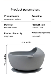 Tazón de Silicona con Succión para Bebé con Logotipo Personalizado, Plegable, Libre de BPA, Apto para Alimentos, Vajilla para Niños Pequeños, Juego de Regalo para la Hora de Comer - Product Image 2