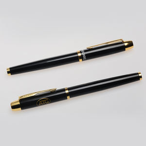 Stylo à bille personnalisé, à bille, rechargeable, de luxe, à encre Gel, en métal noir, de haute qualité, 10 pièces - Product Image 6